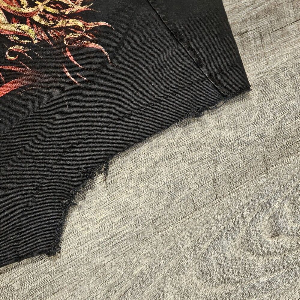 Spiral Men's Sleeveless Black Pearl Snap Button Down Shirt Flamin Eagle Size XXL - Picture 10 of 11